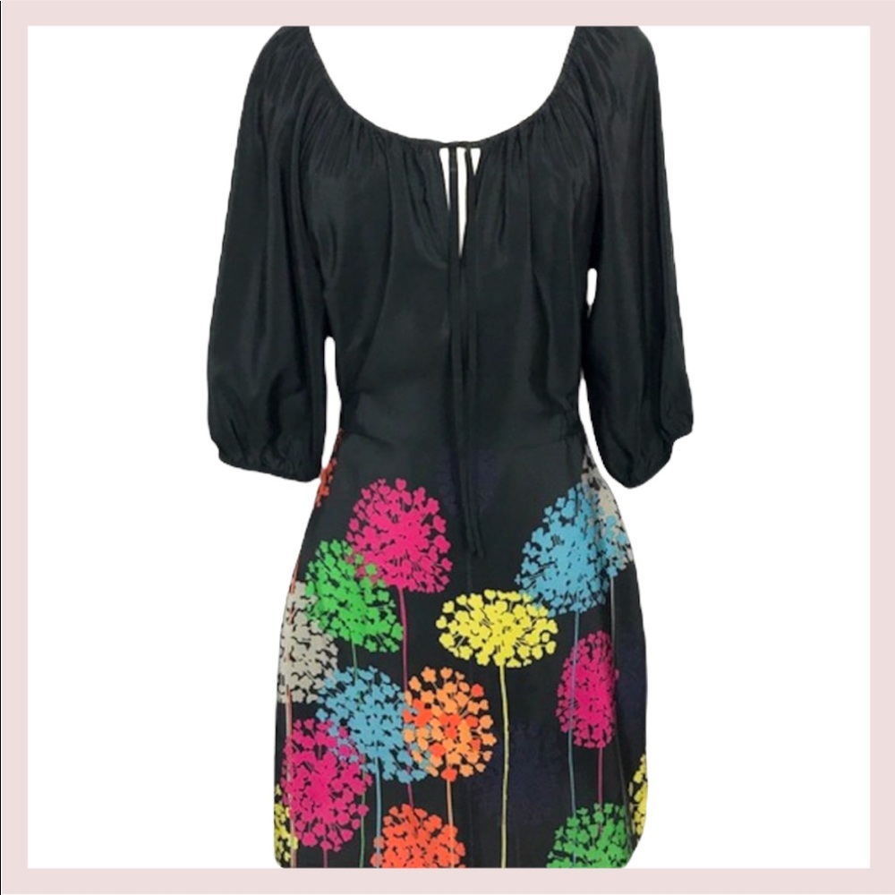 Petticoat Alley Black Silk Tie Dress - small